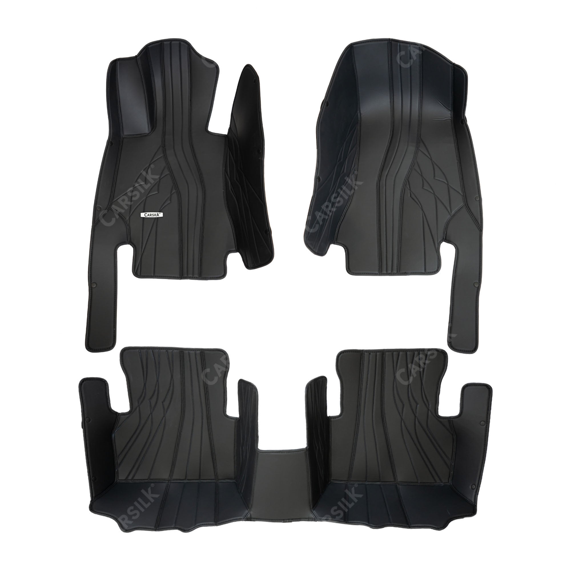 Alternative view of BLACK PATTERN DOUBLE LAYER PREMIUM CAR MATS SET