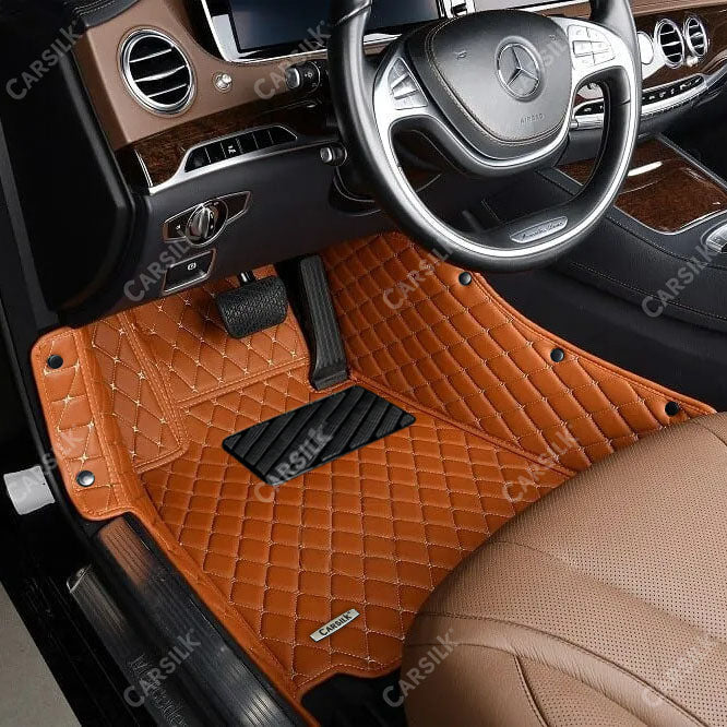 Alternative view of CARAMEL BROWN DIAMOND PATTERN CAR MATS SET