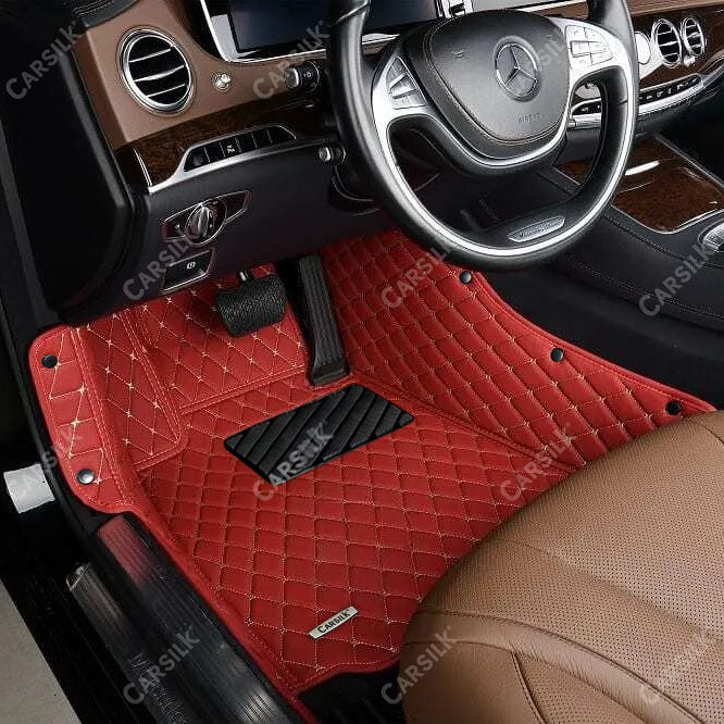 Alternative view of CHERRY RED DIAMOND PATTERN CAR MATS SET