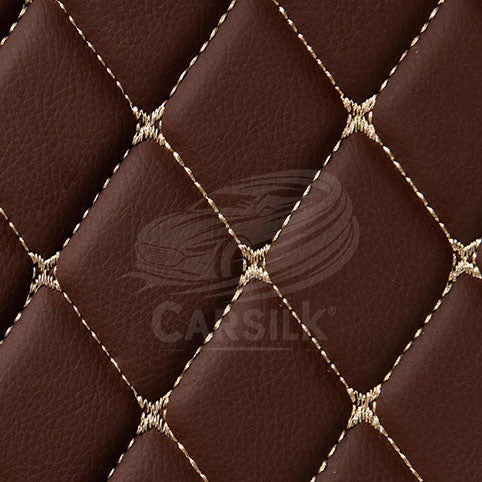 Alternative view of CHOCOLATE BROWN STITCHING DIAMOND LUXURY TRUNK CAR MATS