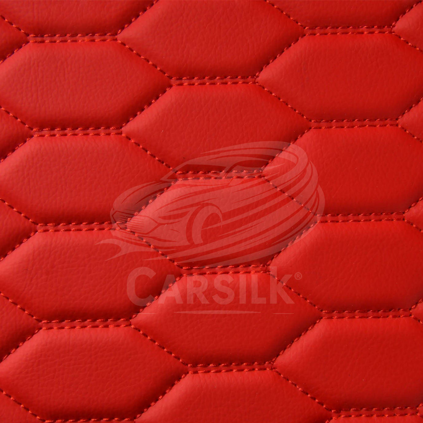 Alternative view of FERRARI RED HONEYCOMB BASE WITH BLACK TOP CARPET DOUBLE LAYER CAR MAT SET