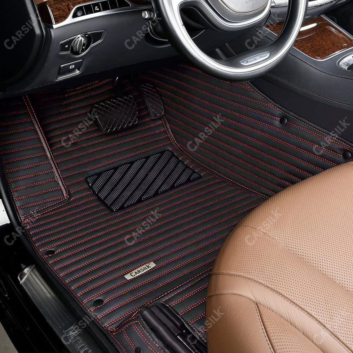 Alternative view of GALAXY CUSTOM SINGLE LAYER CAR MATS SET BLACK & RED