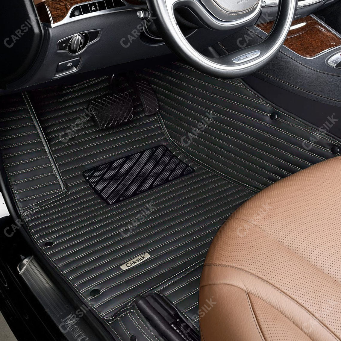 Alternative view of GALAXY CUSTOM SINGLE LAYER CAR MATS SET BLACK & WHITE