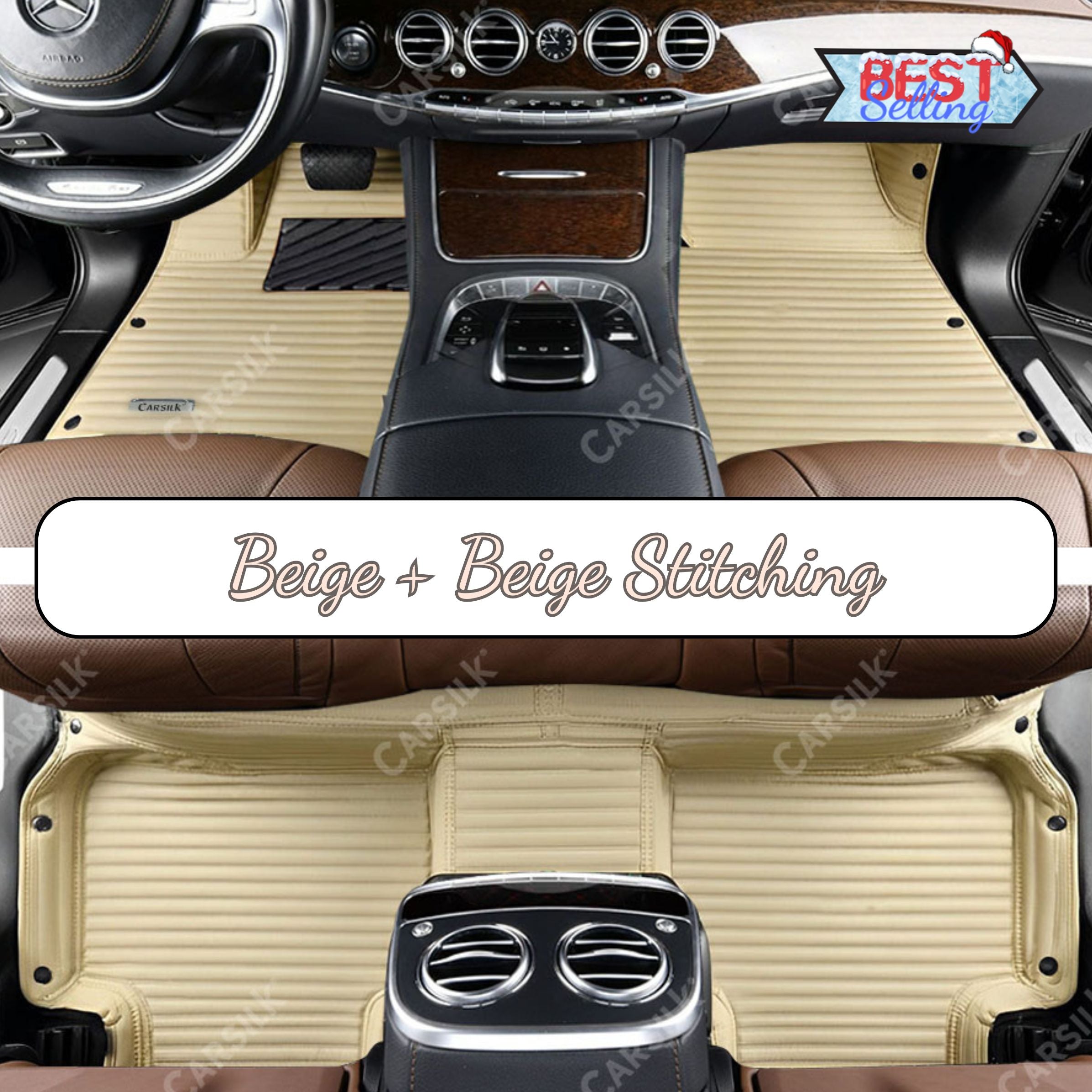 GALAXY CUSTOM SINGLE LAYER CAR MATS SET CREAM BEIGE