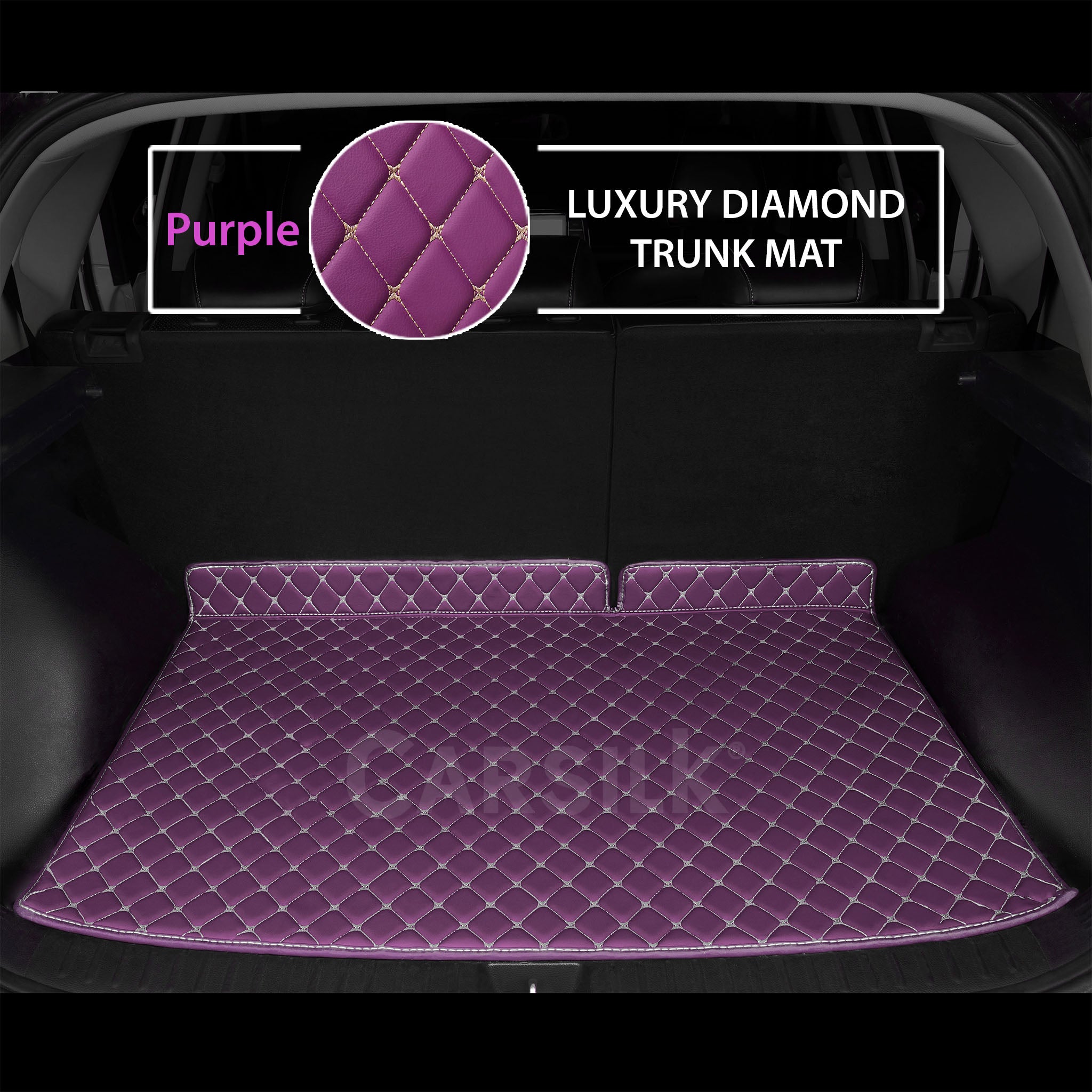 LAVENDER PURPLE DIAMOND LUXURY TRUNK CAR MATS