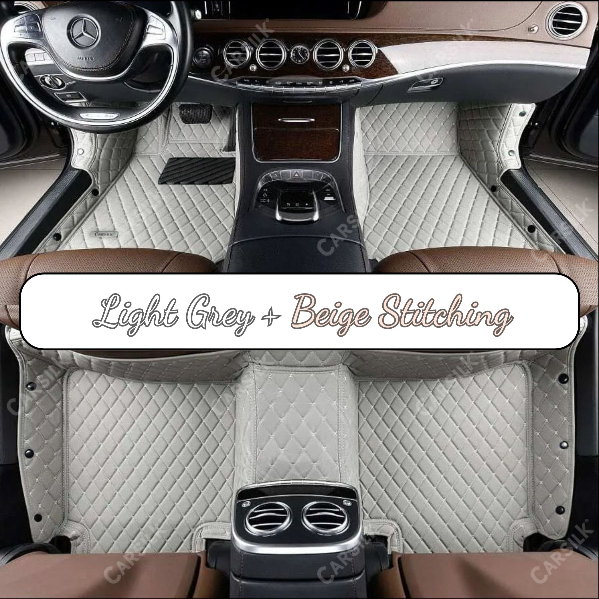 Alternative view of LIGHT GRAY DIAMOND LUXURY CAR FLOOR MATS