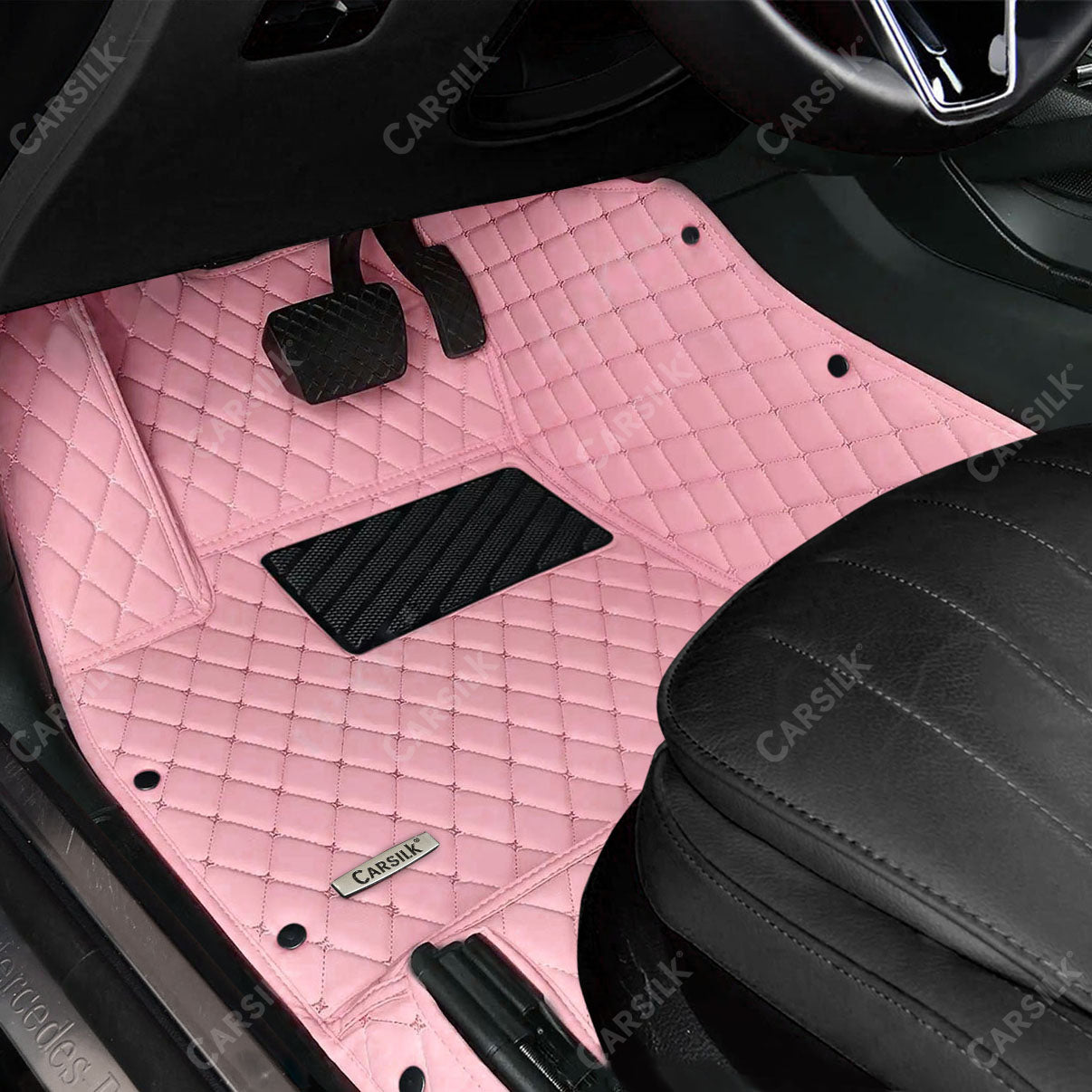Alternative view of PINKY DIAMOND PATTERN CAR MATS SET