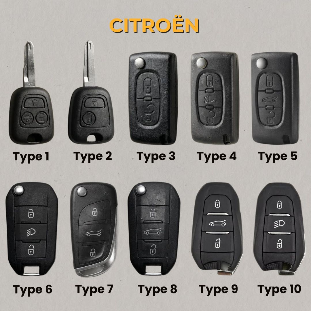 Premium Leather Key Fob for Citroën