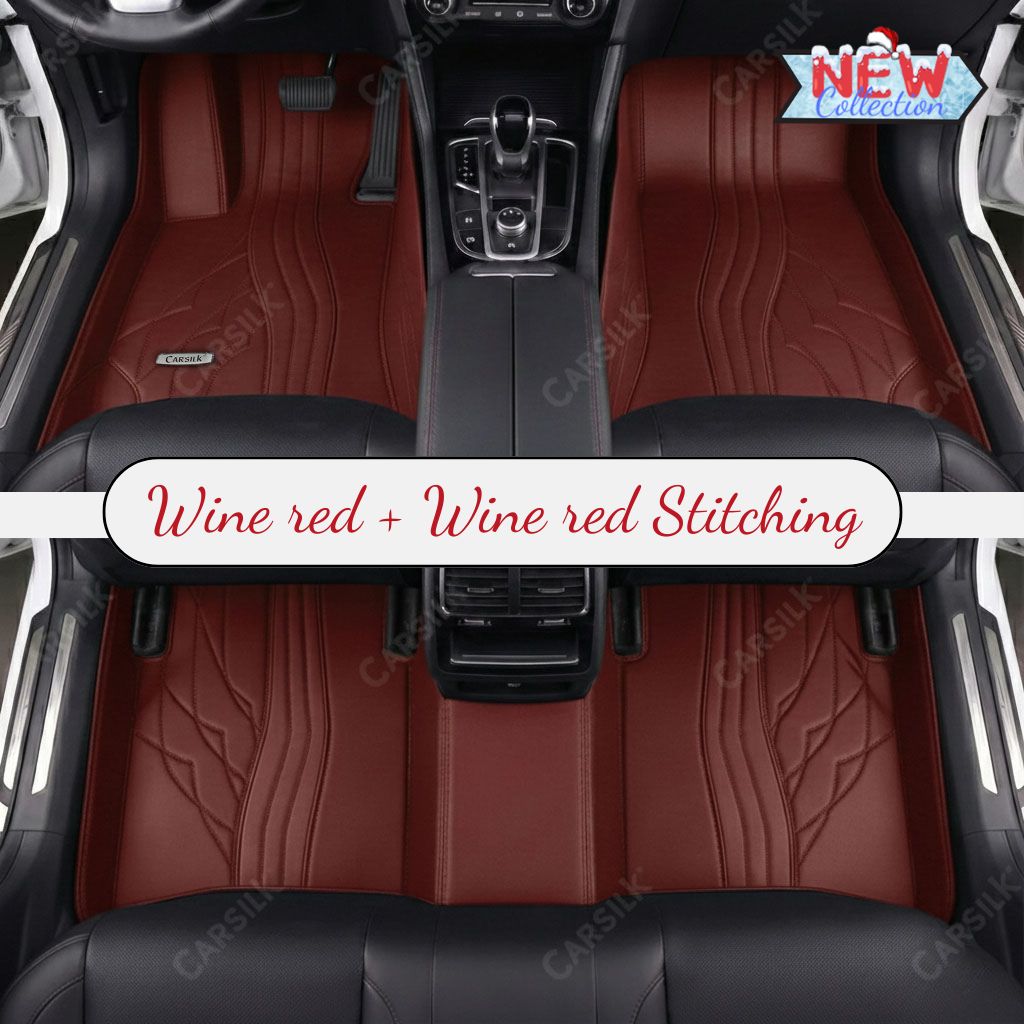 RED PATTERN PREMIUM CAR MATS SET