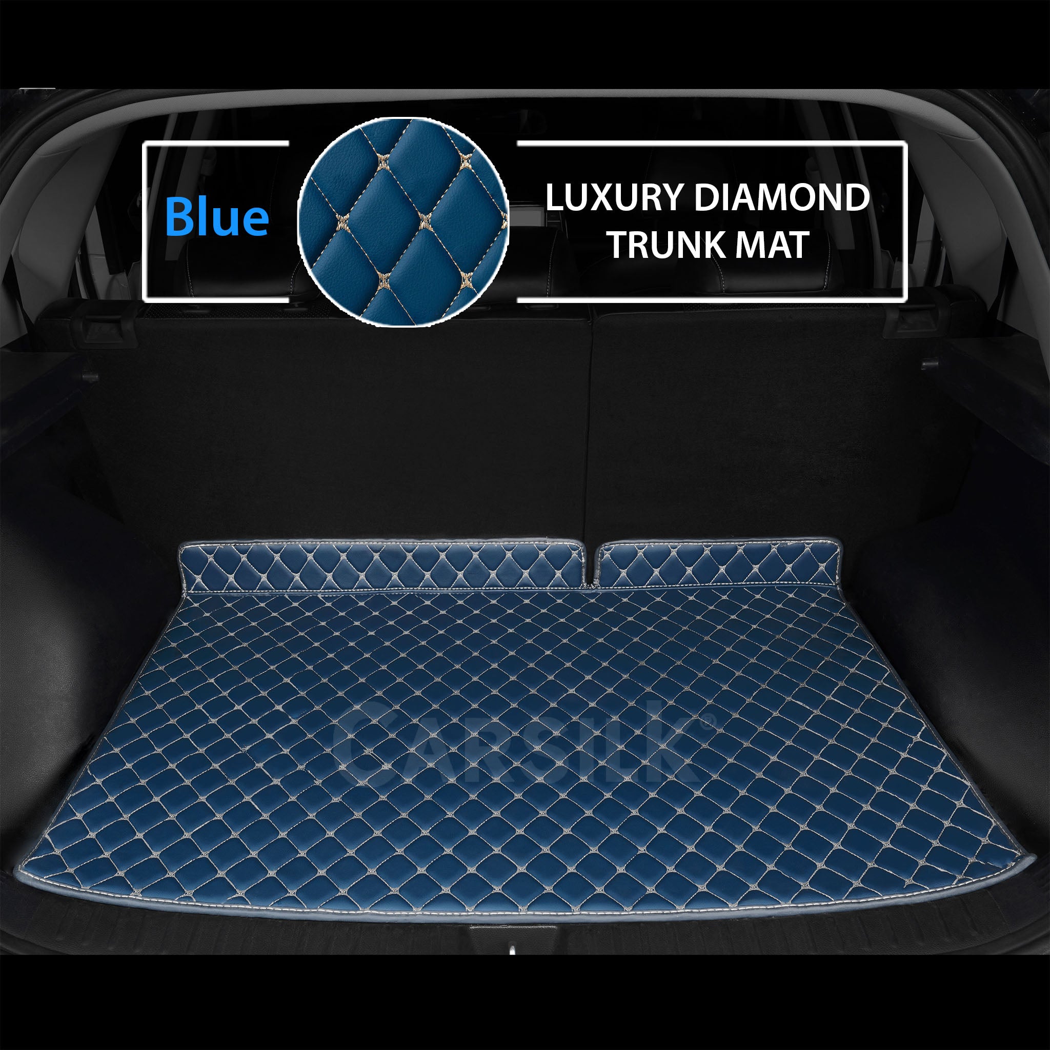 VINTAGE BLUE LUXURY BASE TRUNK CAR MATS