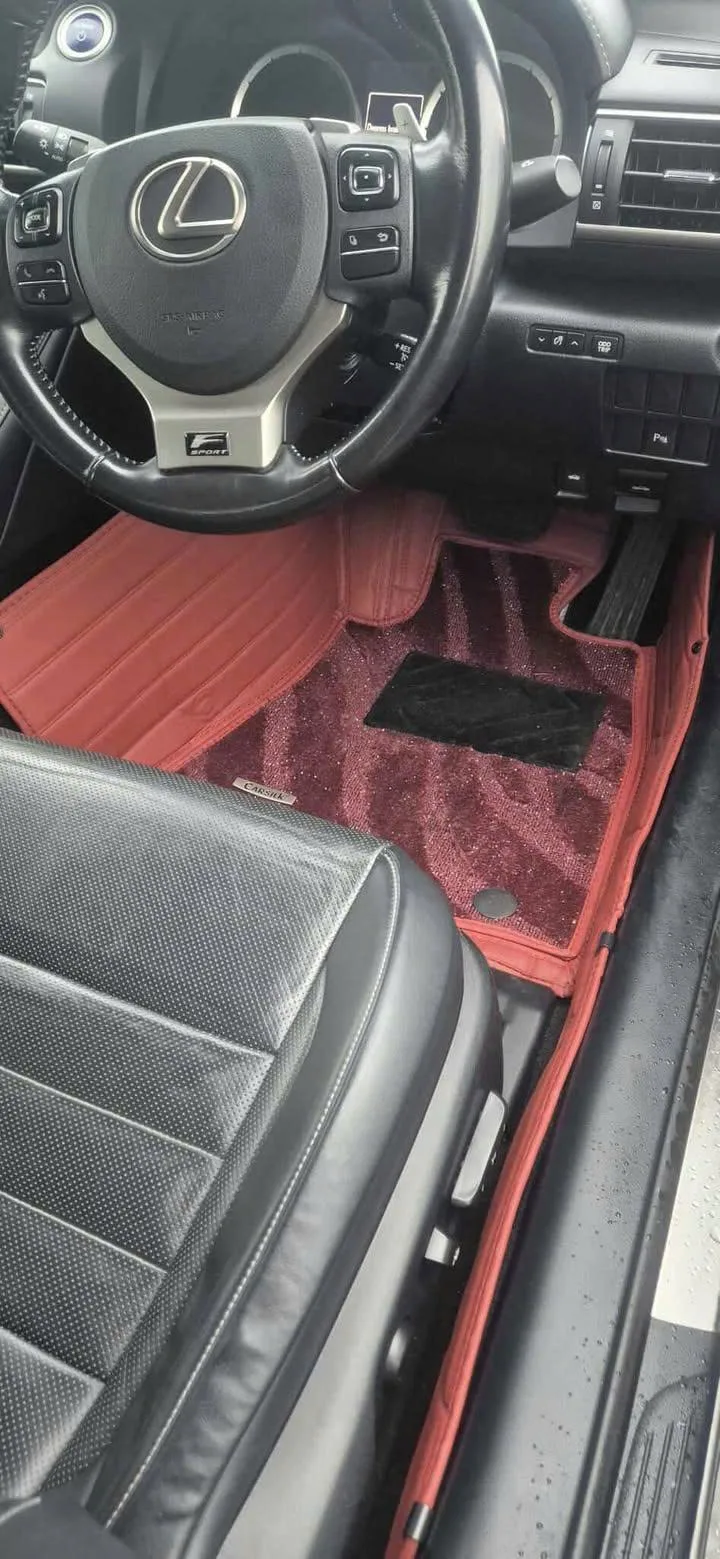 BLACK & WHITE STITCHING STRIPE BASE WITH BLACK TOP CARPET DOUBLE LAYER GALAXY CAR MAT SET photo review