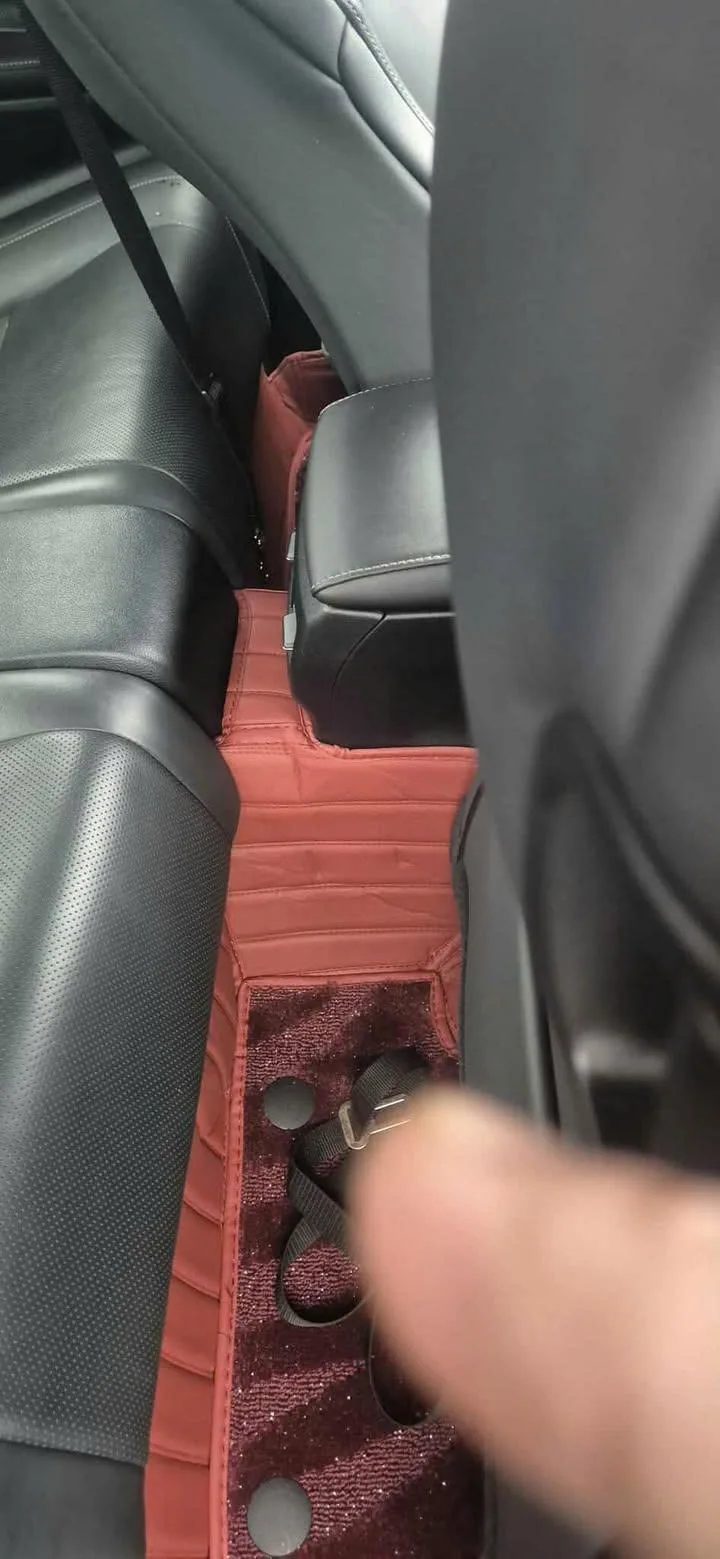 BLACK & WHITE STITCHING STRIPE BASE WITH BLACK TOP CARPET DOUBLE LAYER GALAXY CAR MAT SET photo review