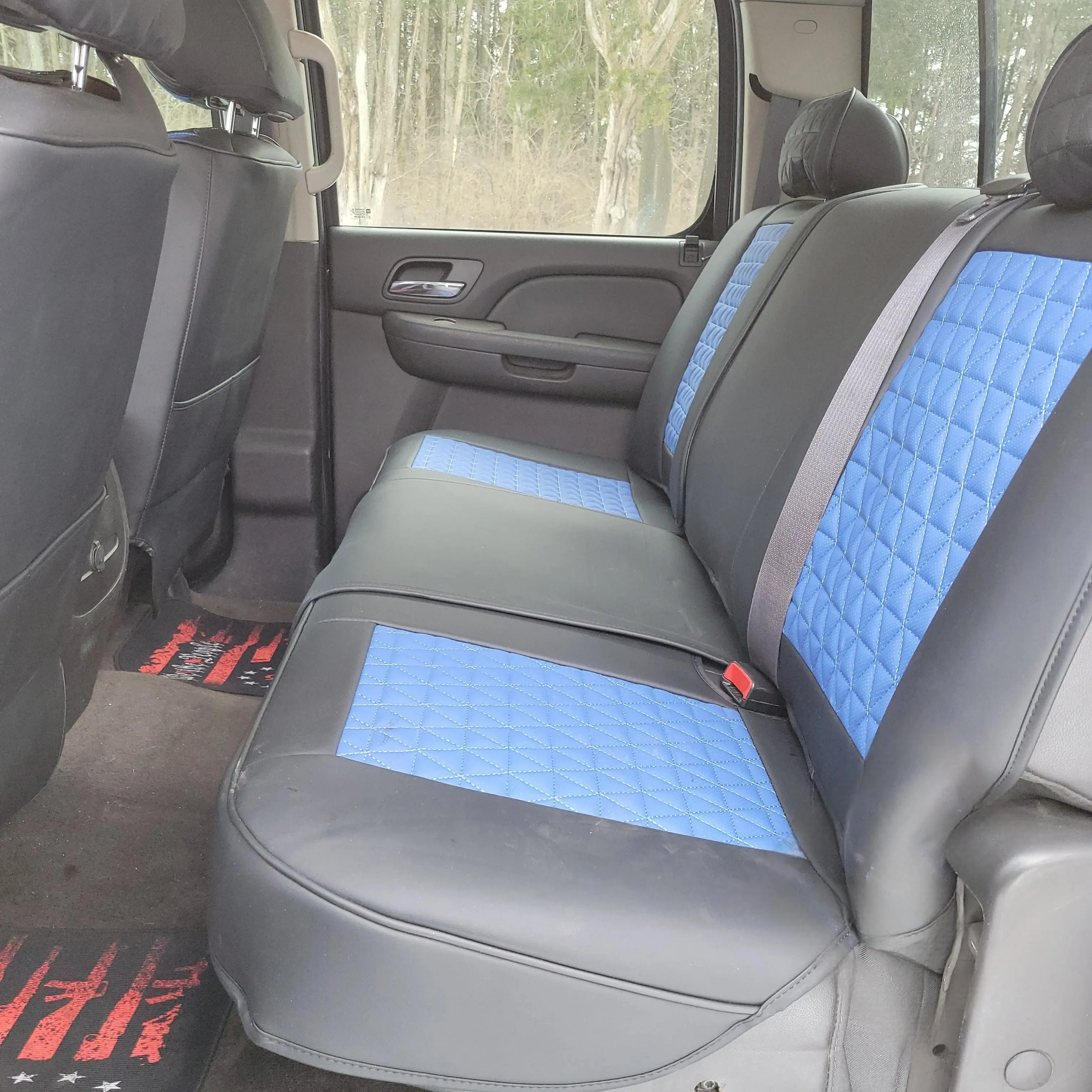 Black Breathable Waterproof Diamond Pattern Leather Seat Cover for Cars photo review