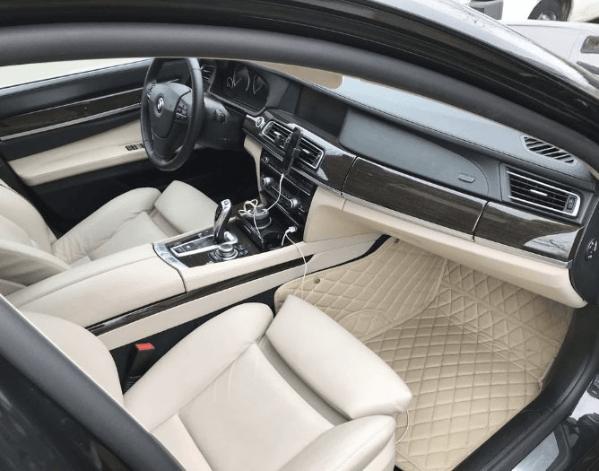 STRIPE CUSTOM SINGLE LAYER CAR MATS SET CREAM BEIGE photo review