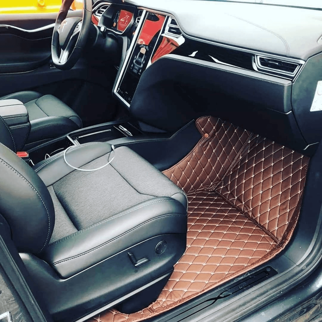 STRIPE CUSTOM SINGLE LAYER CAR MATS SET CREAM BEIGE photo review