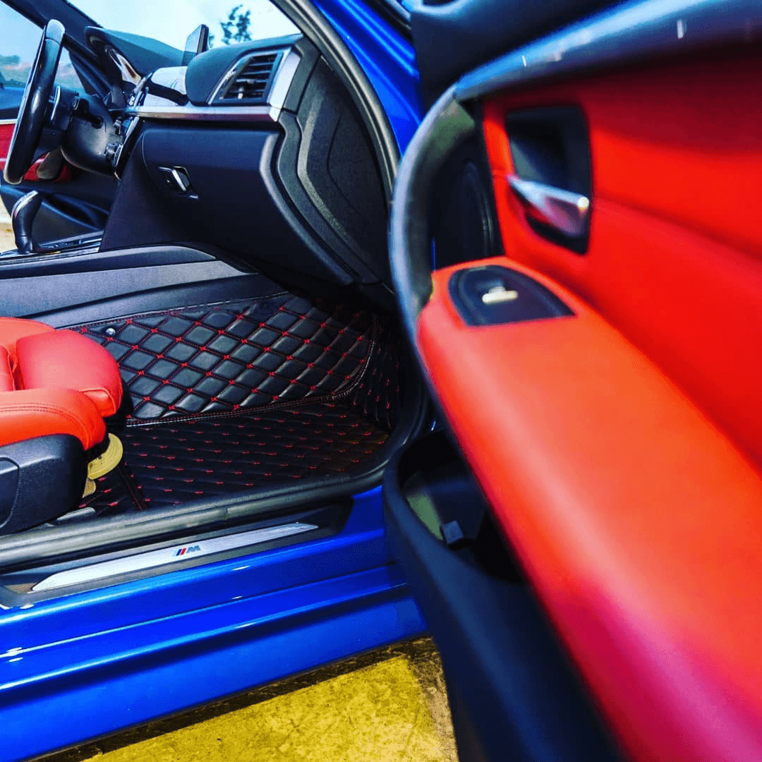 STRIPE CUSTOM SINGLE LAYER CAR MATS SET CREAM BEIGE photo review