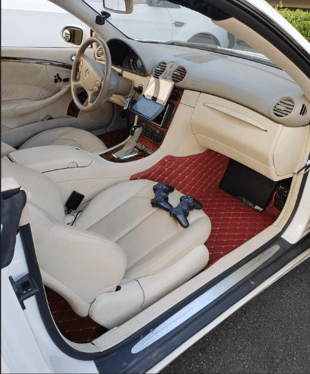 STRIPE CUSTOM SINGLE LAYER CAR MATS SET CREAM BEIGE photo review