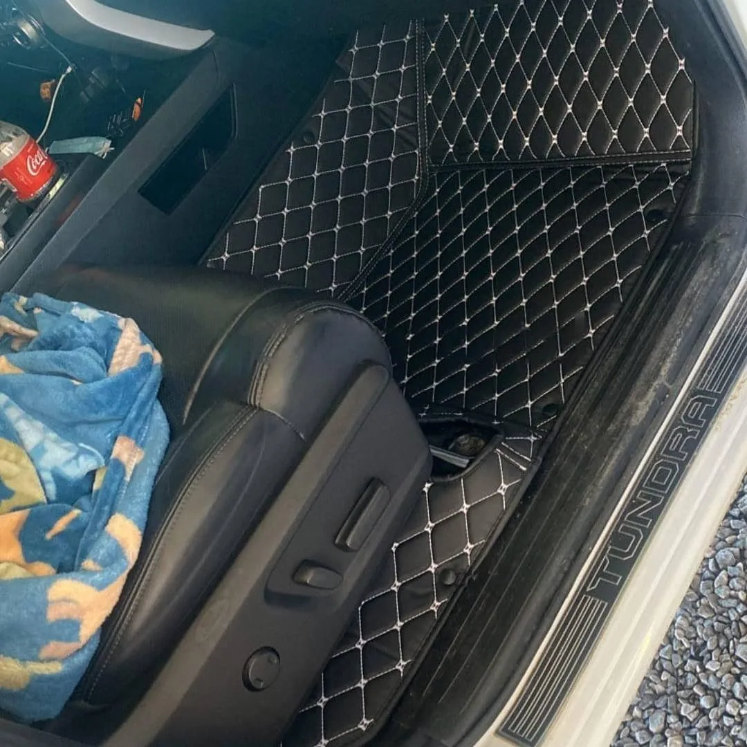 CREAM BEIGE DIAMOND BASE WITH GRAY TOP CARPET DOUBLE LAYER CAR MAT SET photo review