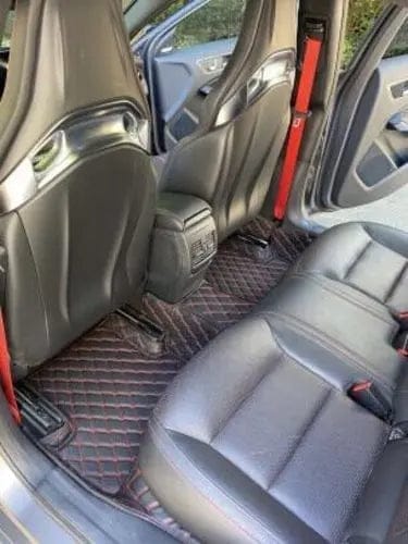 BLACK & RED STITCHING DIAMOND BASE WITH BROWN TOP CARPET DOUBLE LAYER CAR MAT SET photo review