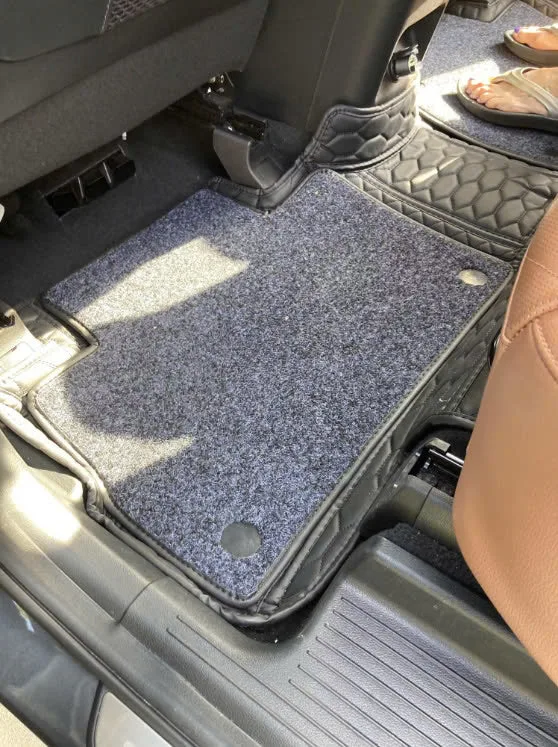 CREAM BEIGE DIAMOND BASE WITH GRAY TOP CARPET DOUBLE LAYER CAR MAT SET photo review