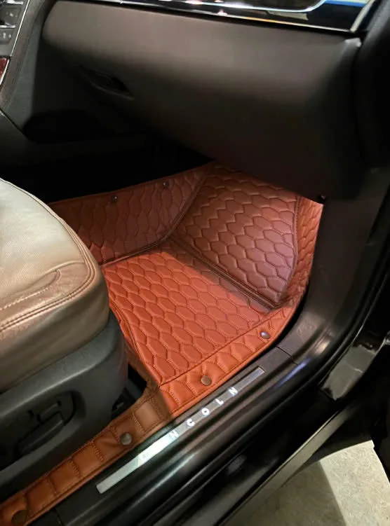 CREAM BEIGE DIAMOND BASE WITH GRAY TOP CARPET DOUBLE LAYER CAR MAT SET photo review